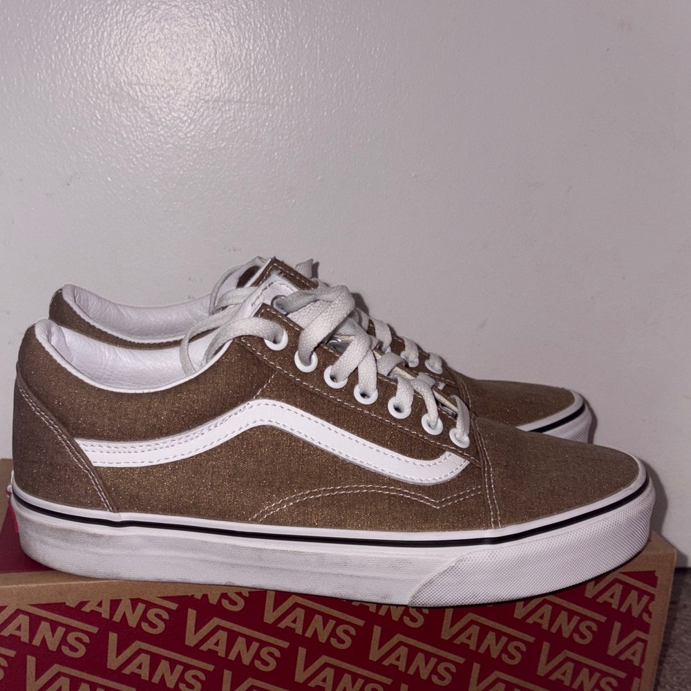 Vans Classic Bronze Age and White Sneakers